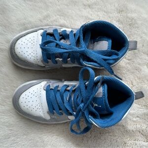 Jordan Blue and White High-Top Sneakers